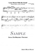 Michael Jackson, Justin Timberlake - Love Never Felt So Good Sheet Music