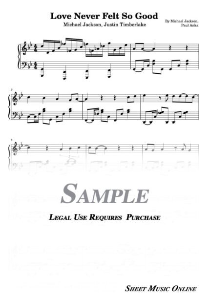 Michael Jackson, Justin Timberlake - Love Never Felt So Good Sheet Music
