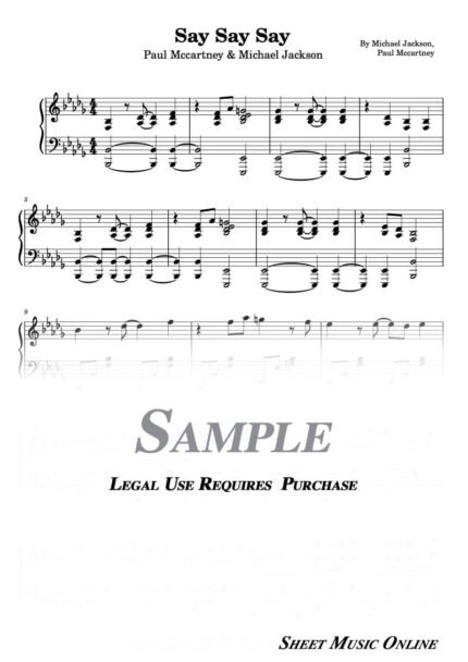 Michael Jackson & Paul Mccartney - Say Say Say Sheet Music