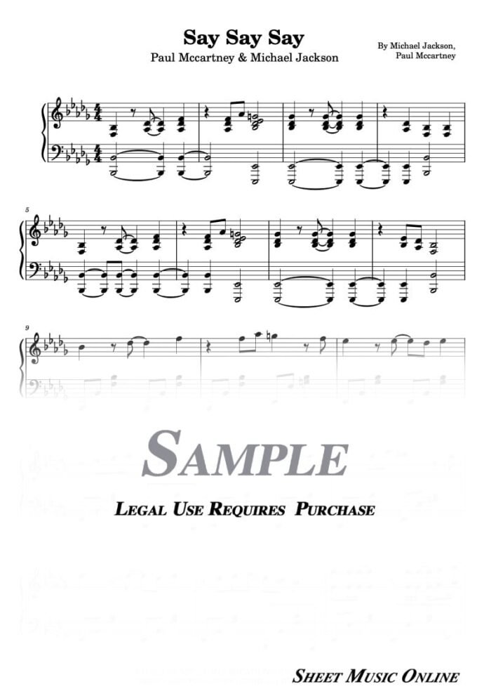 Michael Jackson & Paul Mccartney - Say Say Say Sheet Music