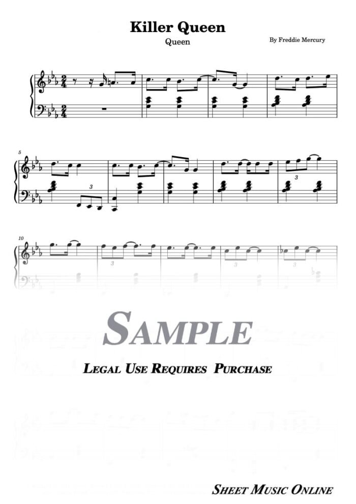 Queen - Killer Queen Sheet Music