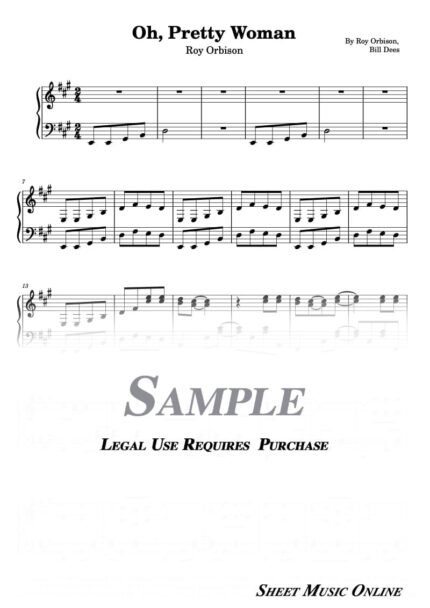 Roy Orbison - Oh, Pretty Woman Sheet Music
