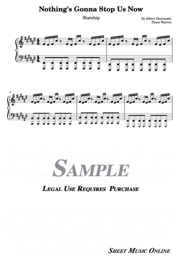 Starship - Nothing's Gonna Stop Us Now Sheet Music