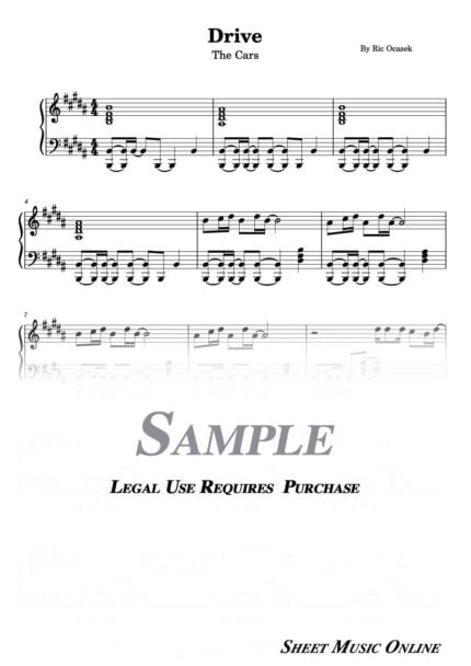 The Cars - Drive Sheet Music