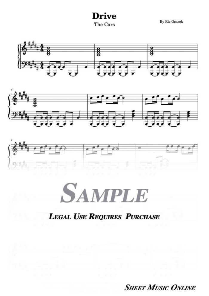The Cars - Drive Sheet Music