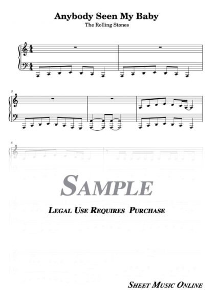 The Rolling Stones - Anybody Seen My Baby Sheet Music